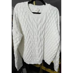 Cyrus Ivory Cable Knit Sweater Size Large